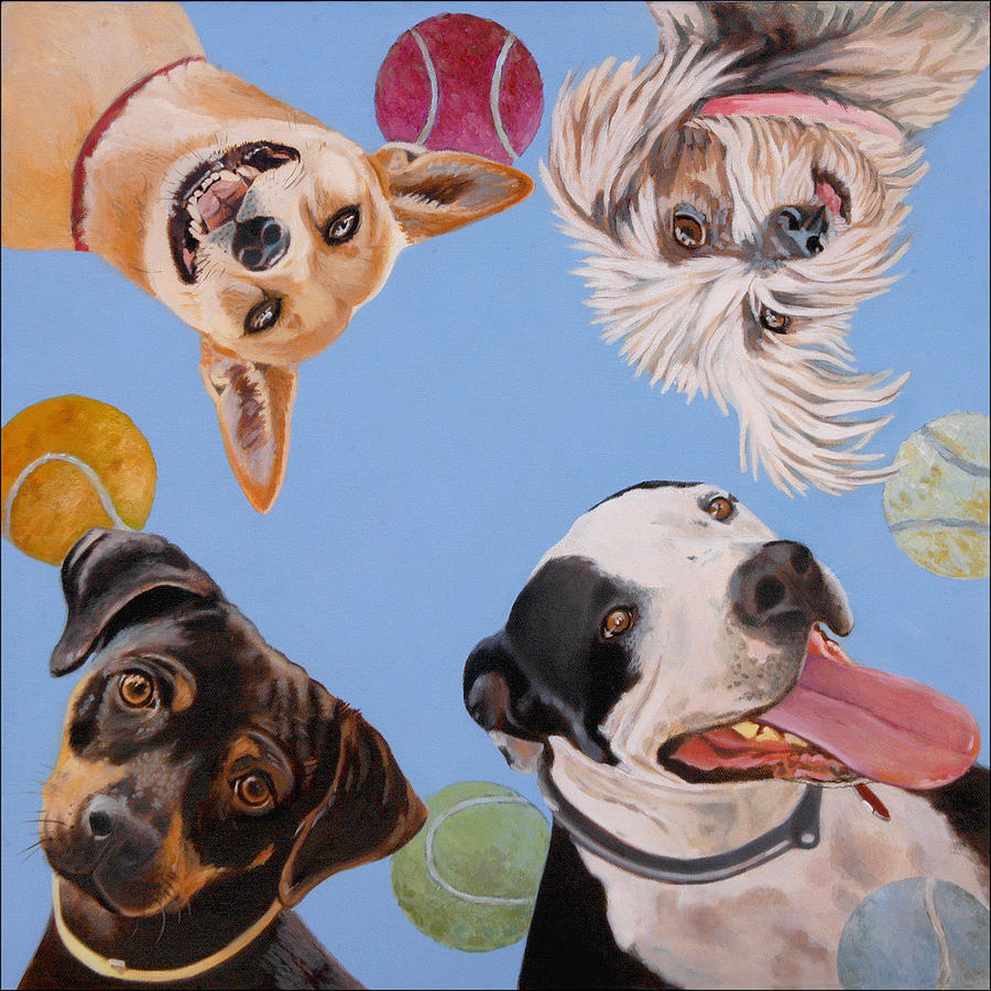 Pound Puppies Painting by Debra Freeman - Fine Art America