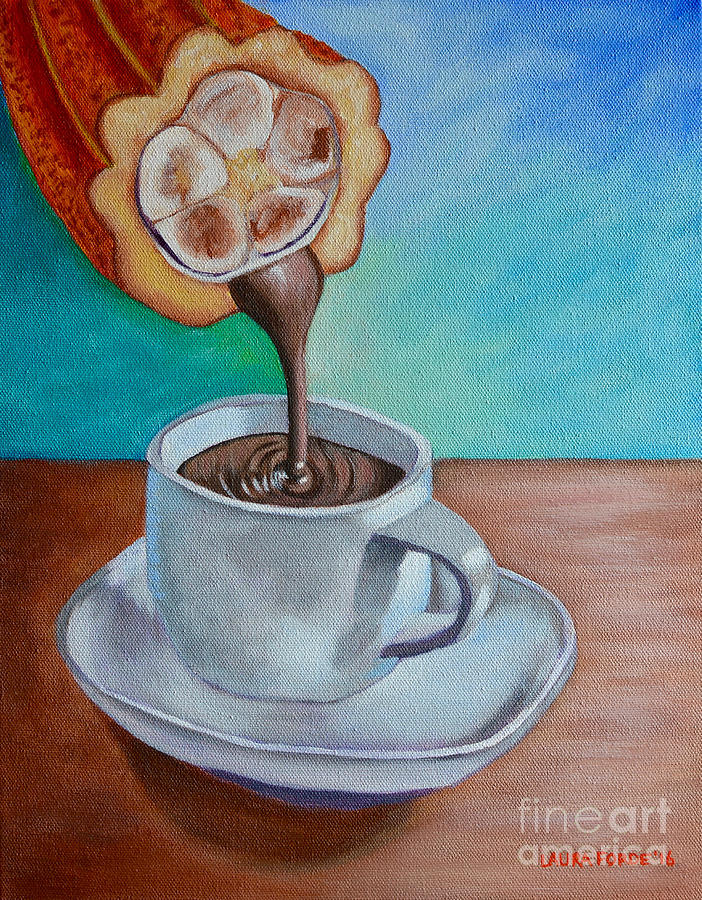 Pour Me A Cup Of Chocolate Please. Painting by Laura Forde