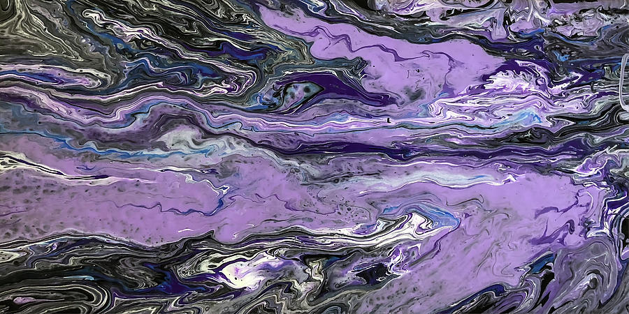 Pouring Purple Painting by Teresa Wilson