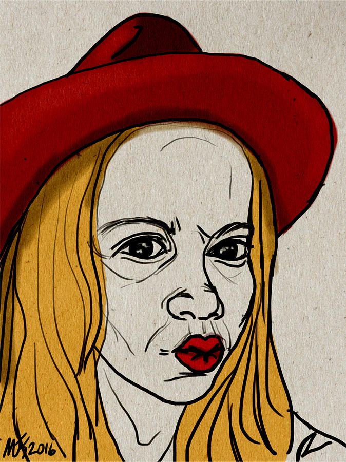 Pouting In A Red Hat Digital Art by Michael Kallstrom