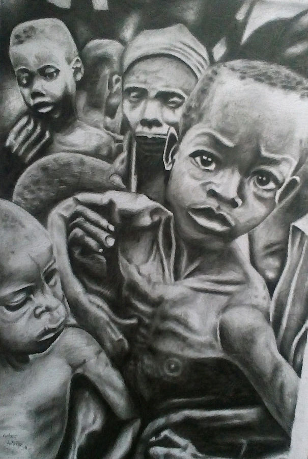 Poverty Drawing by Clinton Artisto