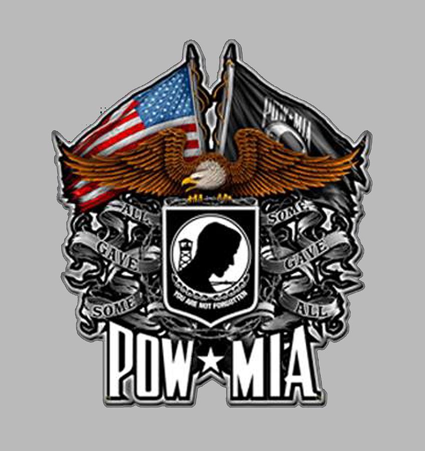Pow Mia T-shirt Painting by Herb Strobino