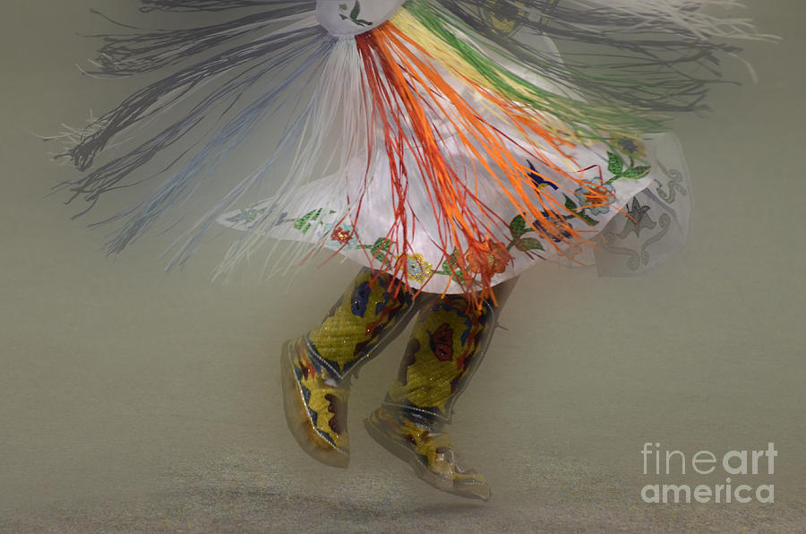 Black And White Photograph - Pow Wow Shawl Dancer 4 by Bob Christopher