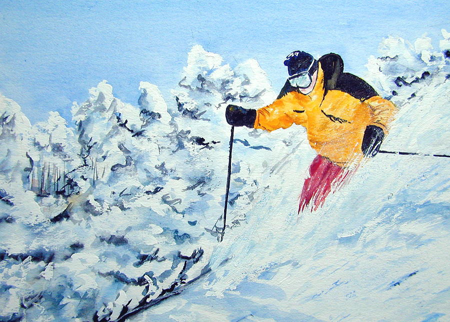 Powder Run Painting by Wilfred McOstrich