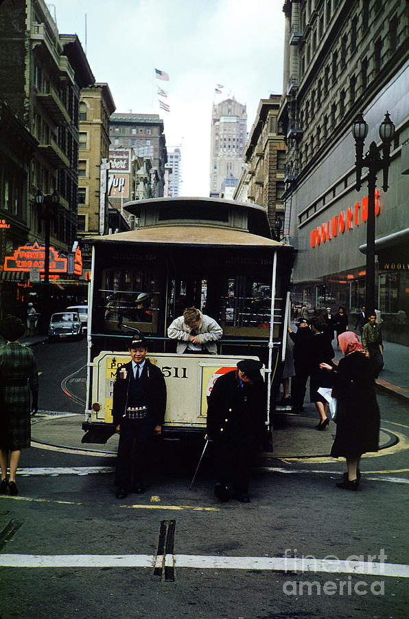 Powell and Mason Street Turnaround, April 6 1961 Photograph by Wernher Krutein