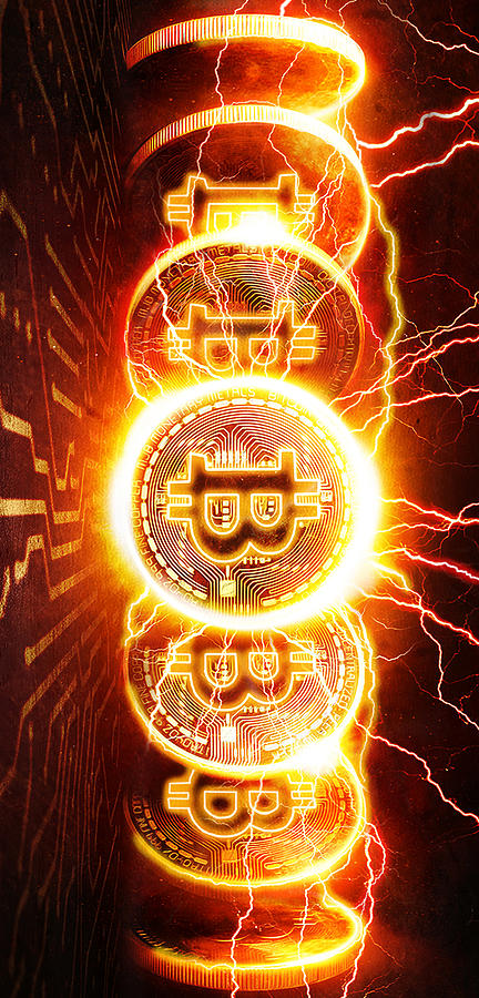 Bitcoin Digital Art - Power Coins by Canvas Cultures