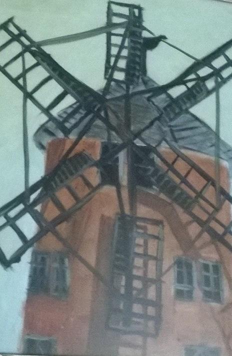 Wind Mill Painting - Power from the unseen by Ramya Sundararajan Wind Mill Painting - Power from the unseen by Ramya Sundararajan