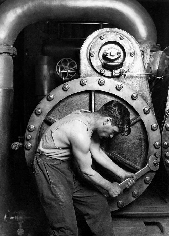 Power House Mechanic 1920 - Lewis Hine Photograph by War Is Hell Store