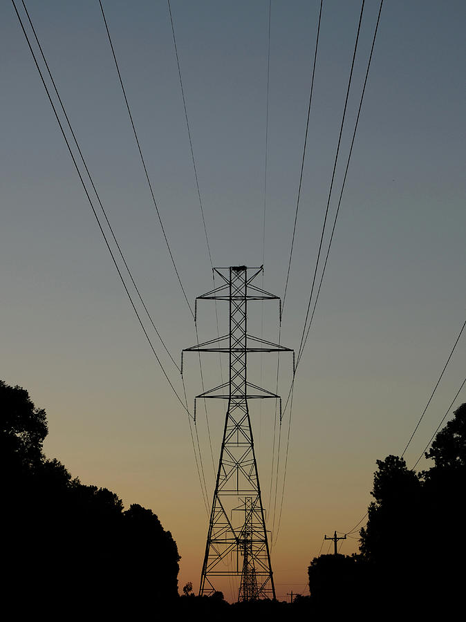 Power Lines at Sunset Photograph by Karen Harrison Brown