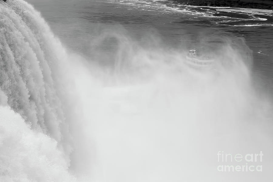 Power of Niagara Falls BW Photograph by Chuck Kuhn