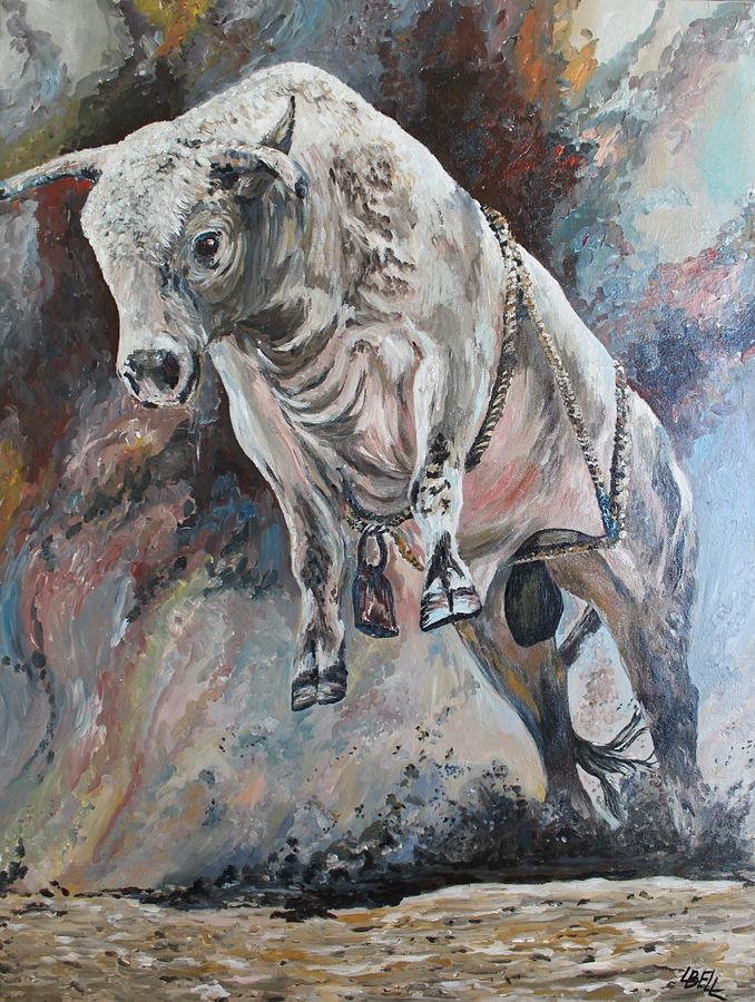 Power of the bull Painting by Leonie Bell