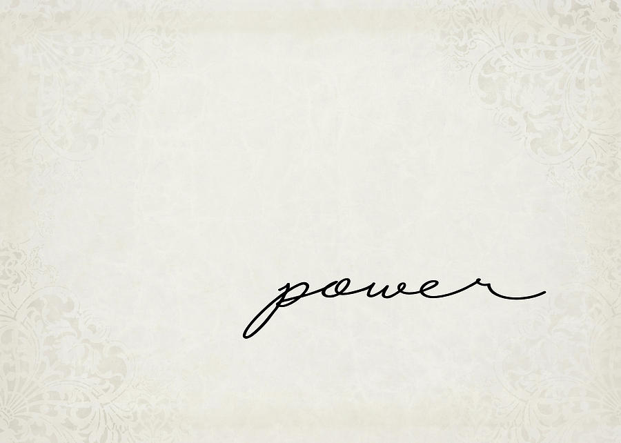 Typography Digital Art - Power One Word Series by Ricky Barnard
