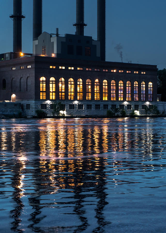 Minneapolis Photograph - Power plant on the Mississippi by Jim Hughes