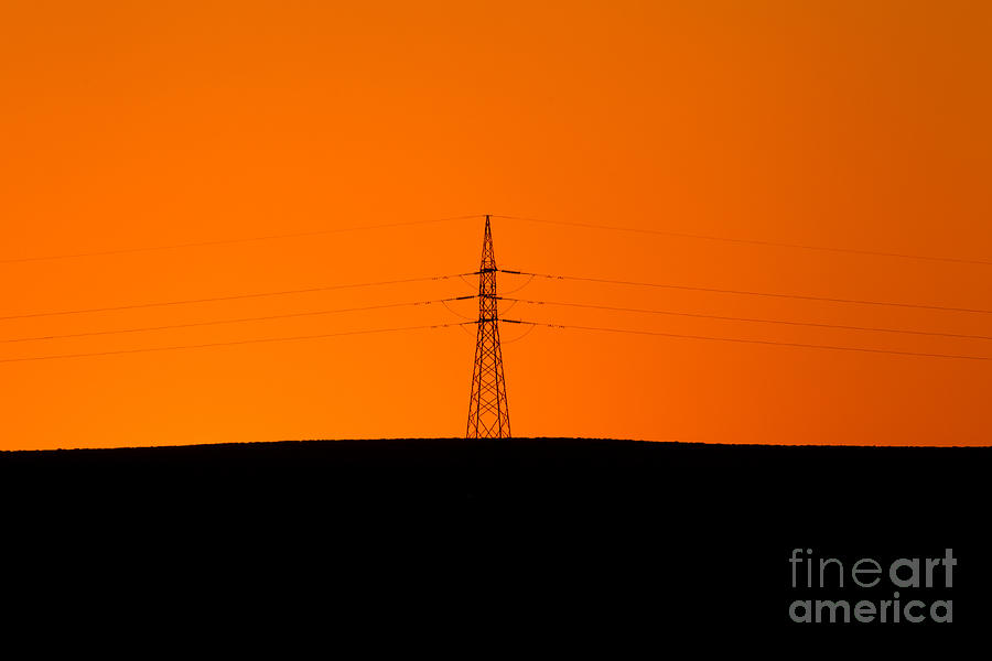 Powerline Sunset Silhouette Photograph by Bill  Robinson
