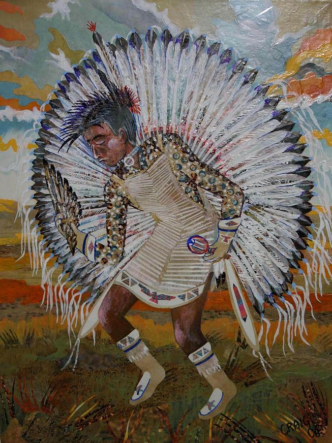 Powwow Dancer Mixed Media by Bob Craig