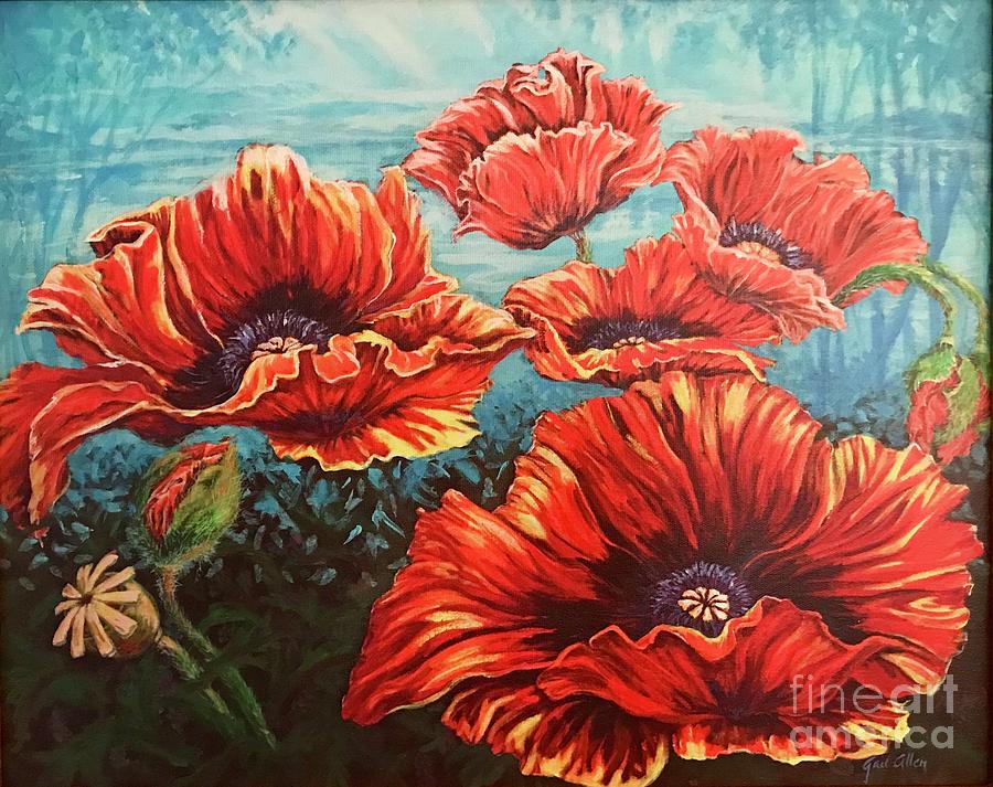 Poppies Painting by Gail Allen