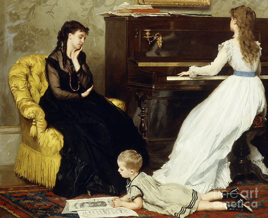 Key Painting - Practicing by Gustave Leonard de Jonghe by Gustave Leonard de Jonghe