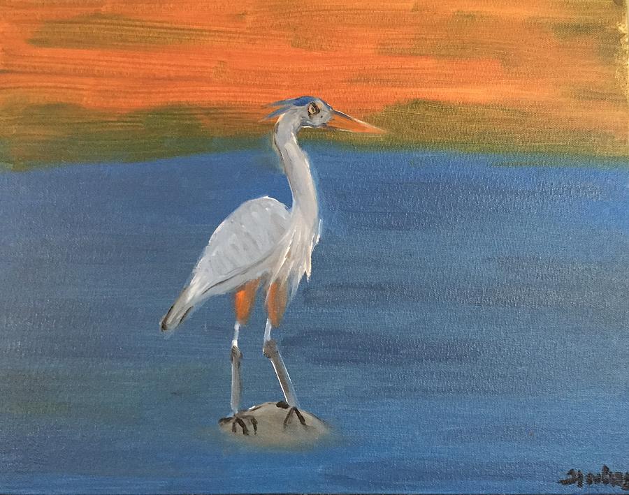 Heron Painting - Practising patience by Ramya Sundararajan Heron Painting - Practising patience by Ramya Sundararajan