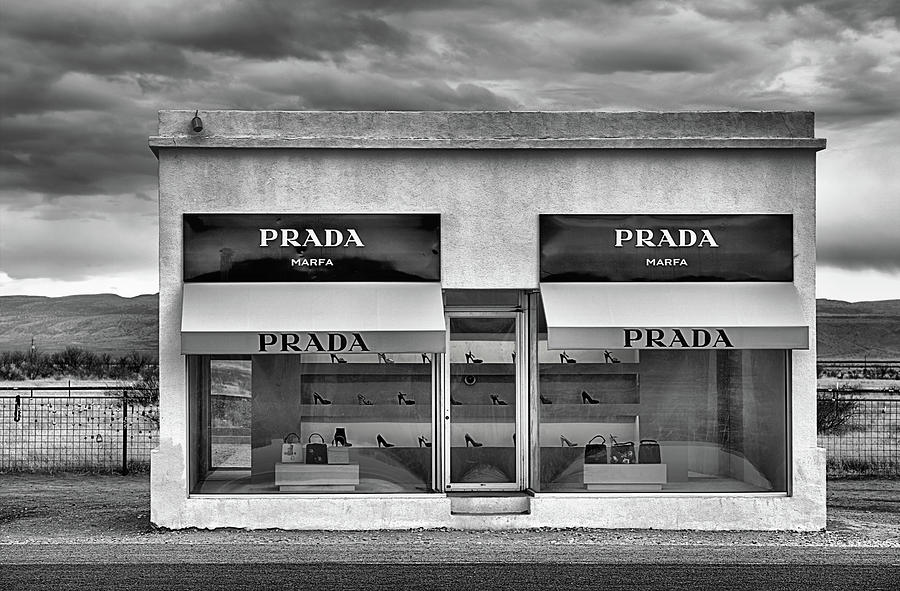 Prada Marfa Black and White Photograph by JC Findley