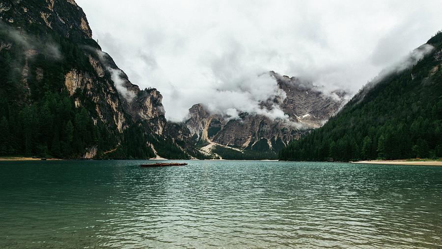 Pragser Wildsee Lake In The Prags Dolomites In South Tyrol Italy