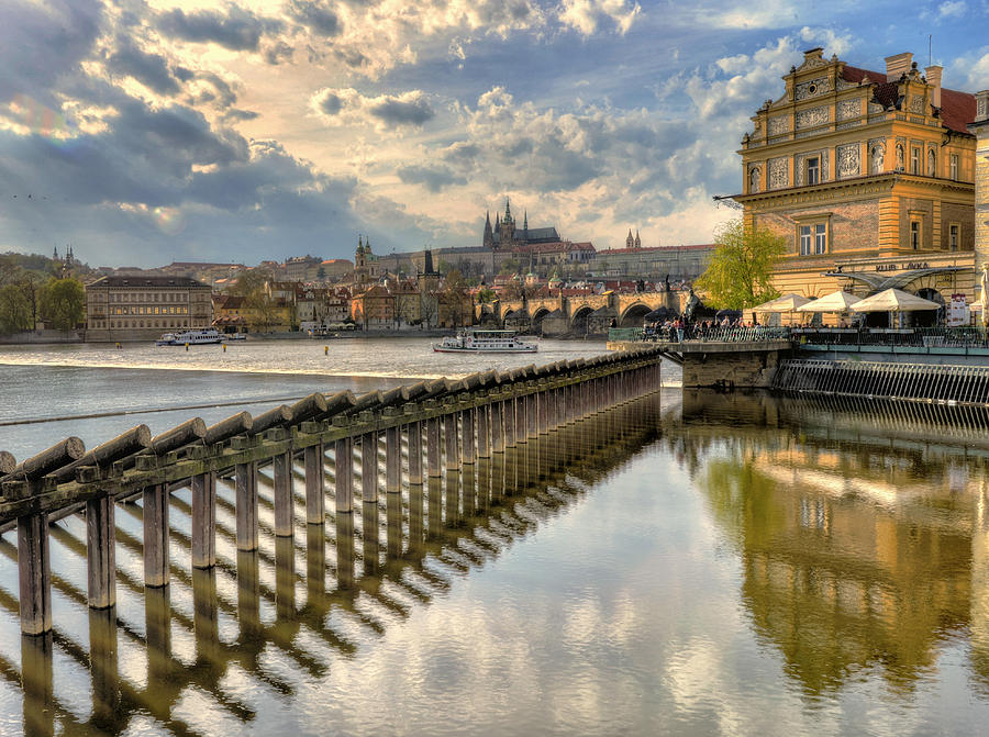 Prague and Vitava River Photograph by Claudio Bacinello