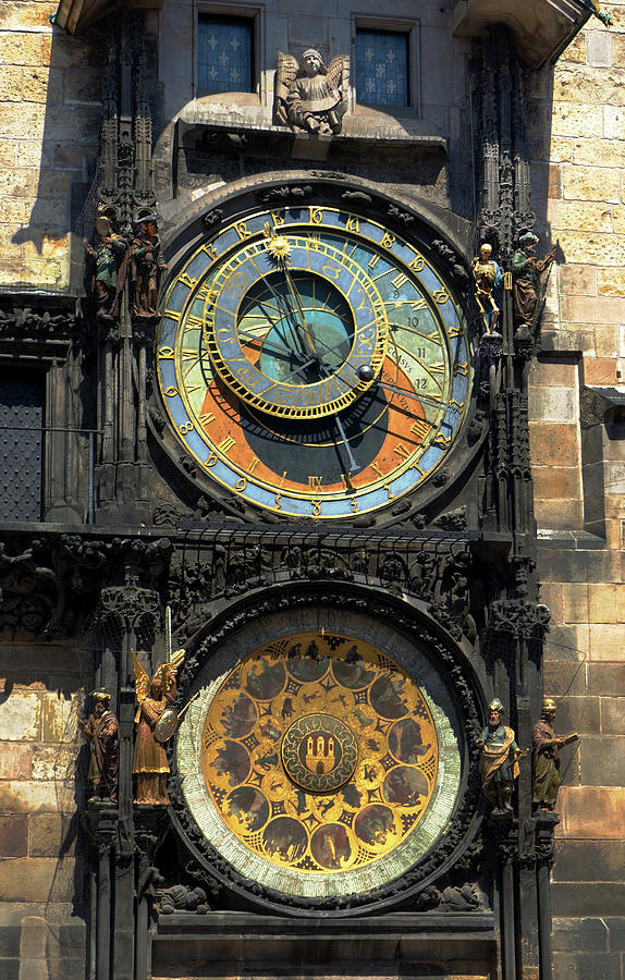 Clock Photograph - Prague Astronomical Clock by C H Apperson