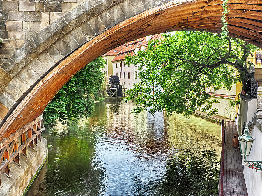 Prague Canal Bridge and Mill Photograph by C H Apperson