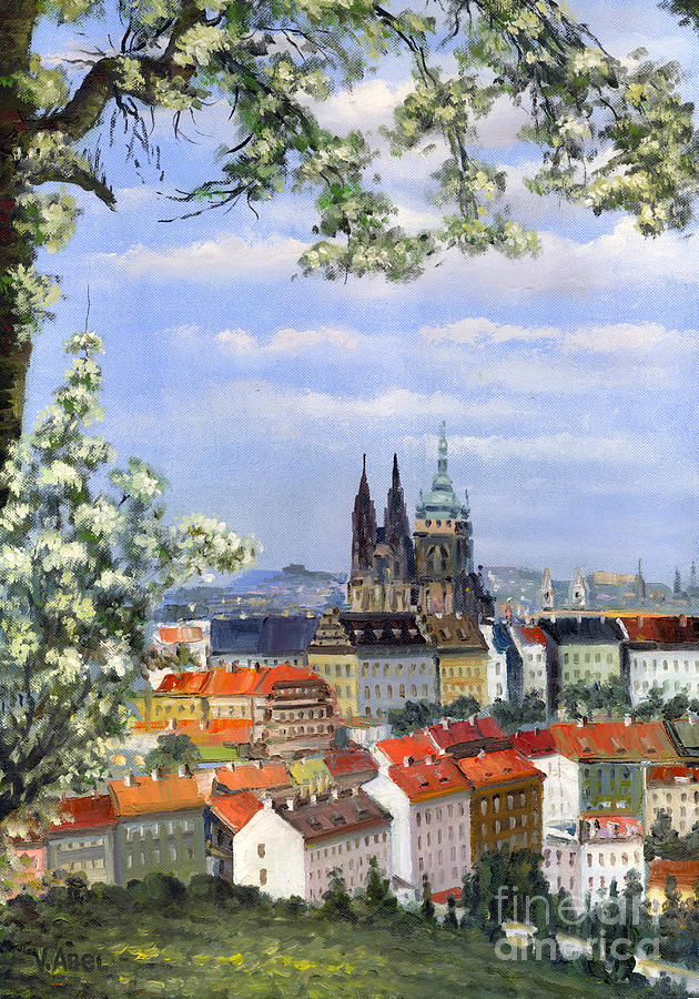 Landscape Painting - Prague Castle by Vladimir Abel Sydorenko