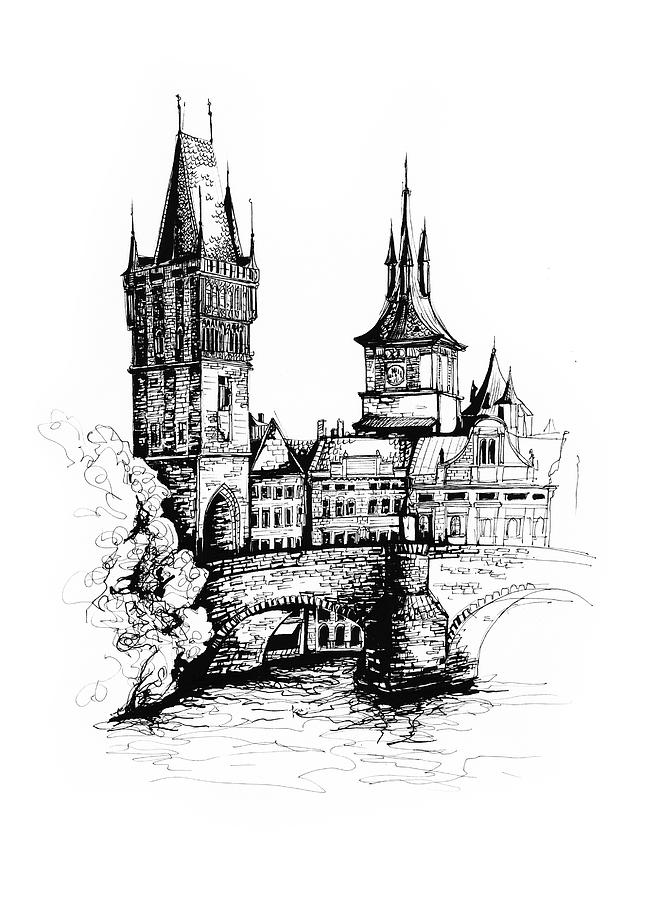 Prague Drawing by Katerina Kopaeva  Pixels