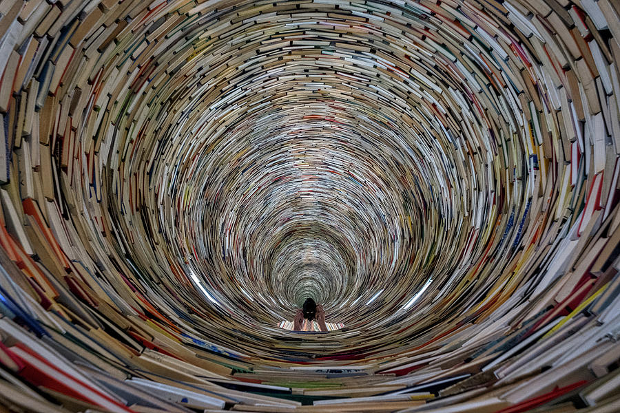 Prague Library Book Tower Photograph by Stuart Litoff