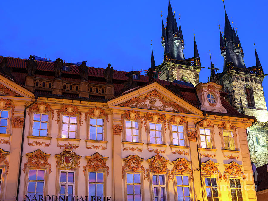 Prague National Gallery at Night Photograph by John Rizzuto