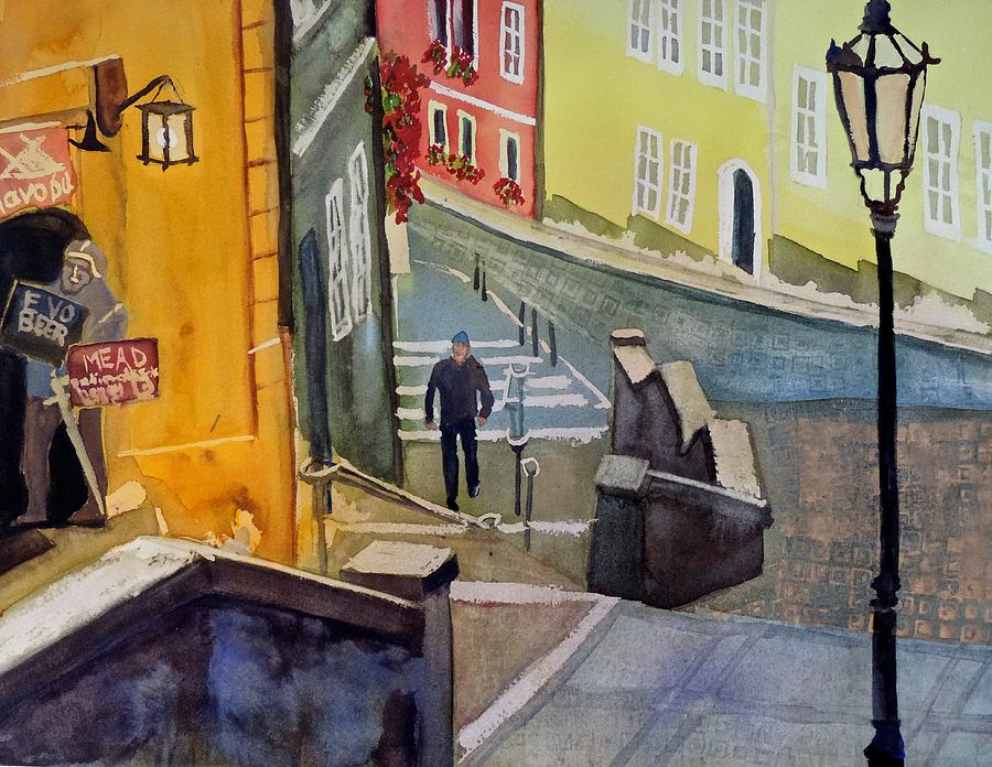 Prague Perspective Painting by Mary Gorman
