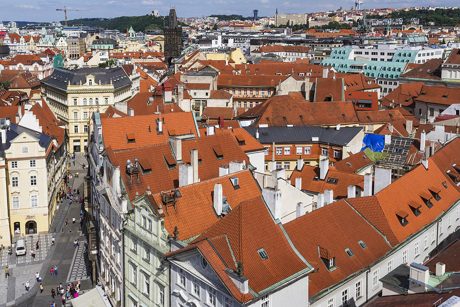 Prague Roof Top Scape Photograph by Josef Pittner