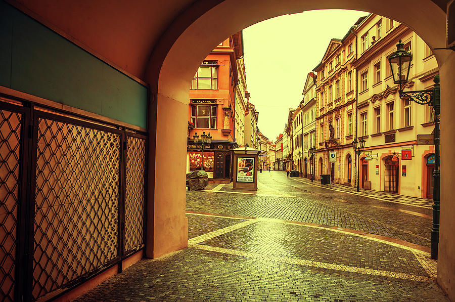 Prague Streets. Series Golden Prague Photograph by Jenny Rainbow