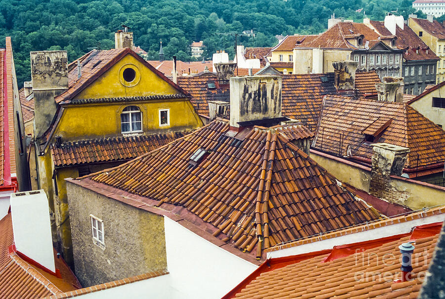 Prague Tiled Rooftops Photograph by Bob Phillips
