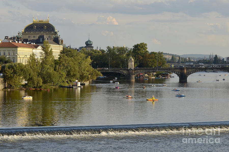 Prague-Vltava River Digital Art by Leo Symon