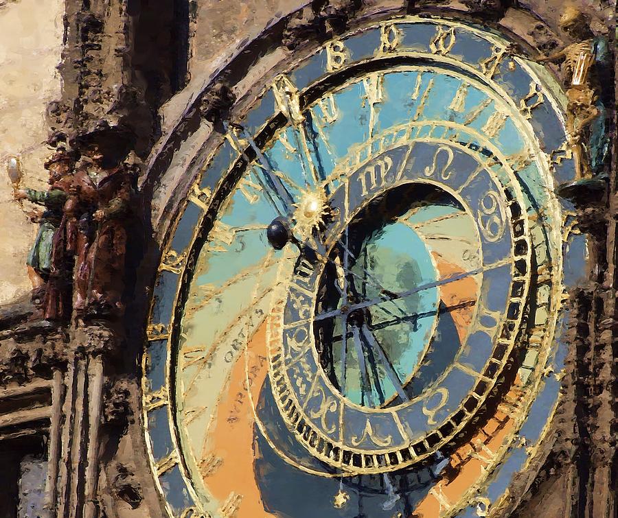 Clock Painting - Praha Orloj by Shawn Wallwork