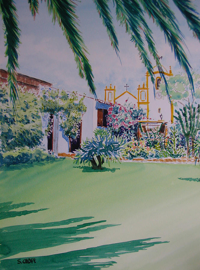 Praia Da Luz Garden Painting by Sandie Croft