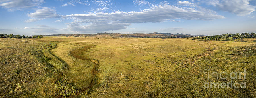 prairie at Colorado foothills - aerial panorama Photograph by Marek Uliasz