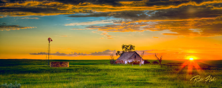 Prairie Farm Sunset Photograph by Rikk Flohr