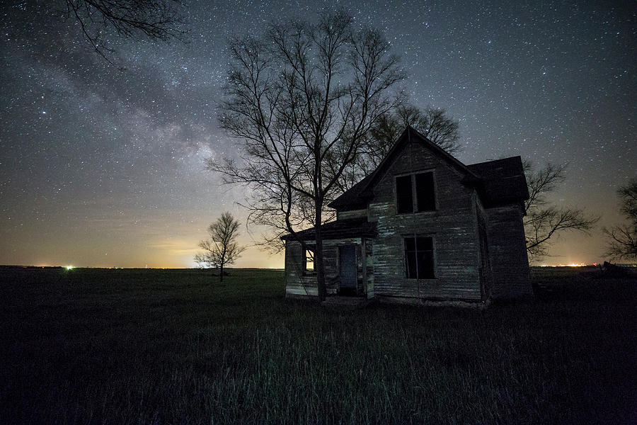 Architecture Photograph - Prairie Gold and Milky Way by Aaron J Groen