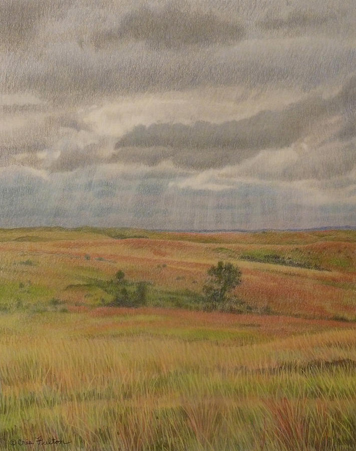 Prairie Light Drawing by Cris Fulton