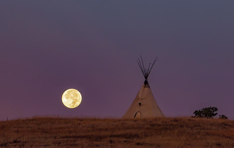Prairie Lodge Moon Photograph by Bill Wiebesiek