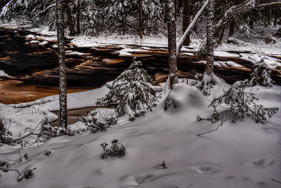 Prairie River Snow Photograph by Dale Kauzlaric