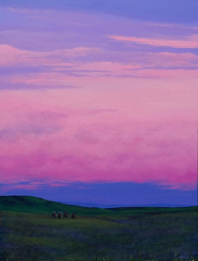 Landscape Painting - Prairie song by Donald Brewer