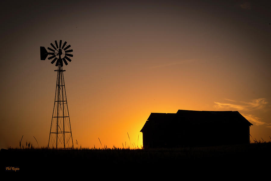 Summer Photograph - Prairie Sunset Silhouette by Phil And Karen Rispin
