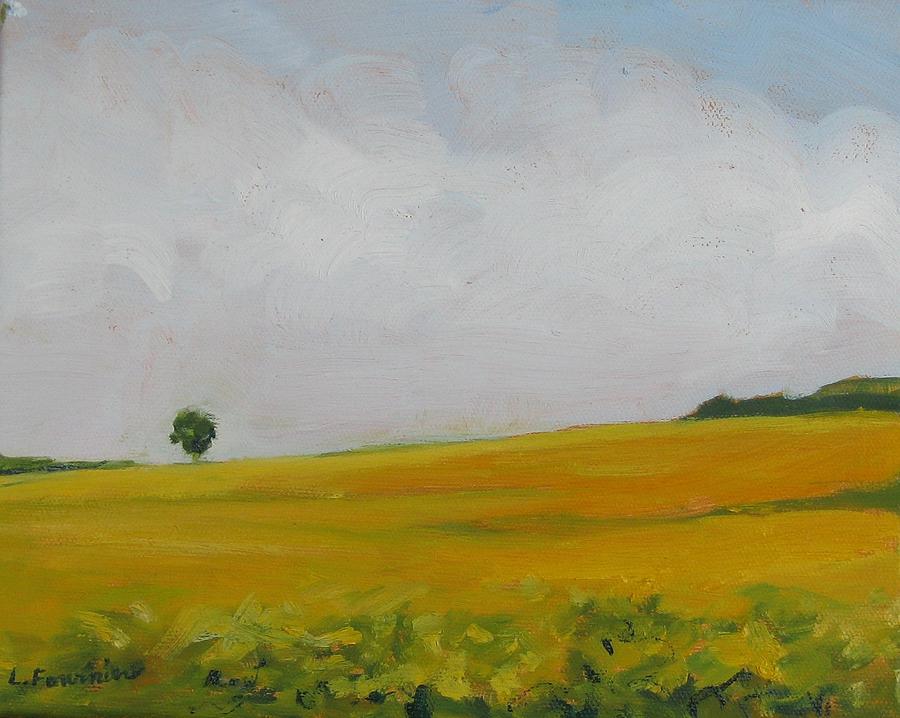 Prairies 4 Painting by Liliane Fournier
