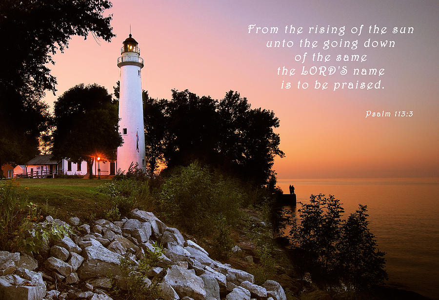 Sunset Photograph - Praise His Name Psalm 113 by Michael Peychich