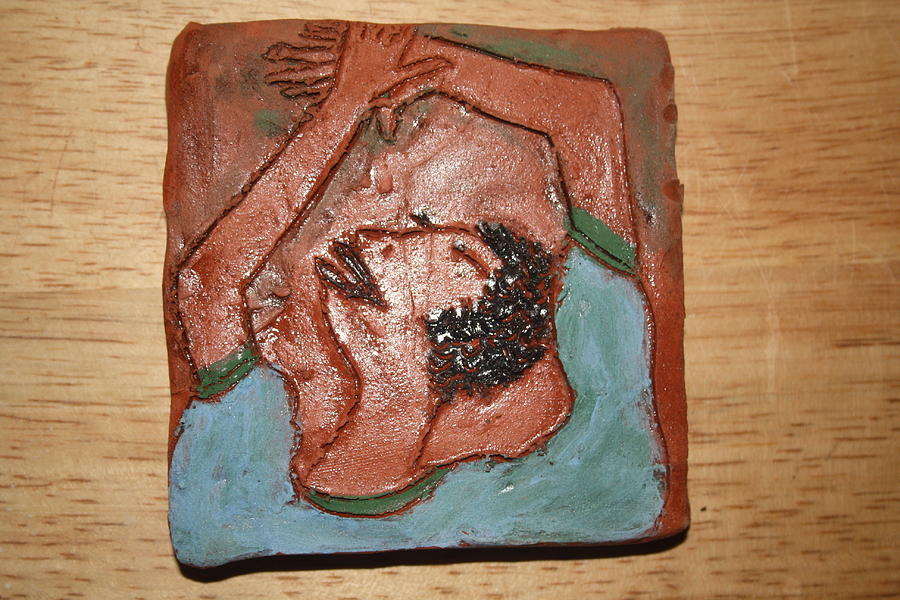 Praising - Tile Ceramic Art by Gloria Ssali