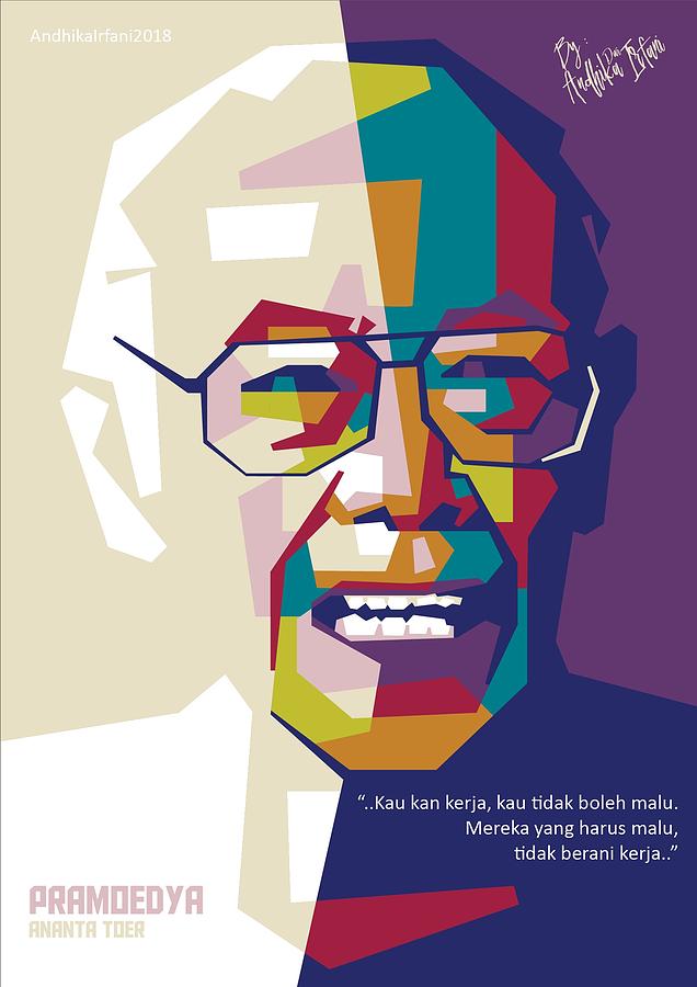 Pramoedya Ananta Toer In Wpap Pop Art Digital Art By Andhika Irfani